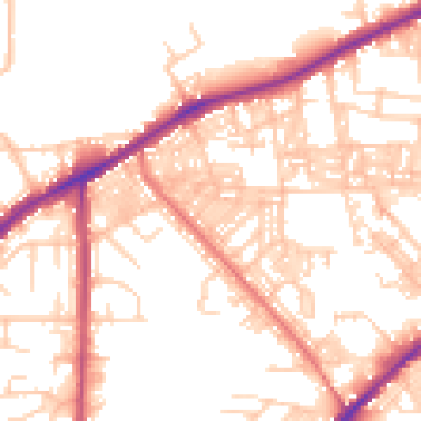 Daytime road noise heatmap for BL3 4HQ