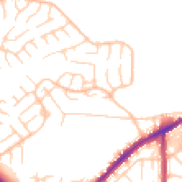 Daytime road noise heatmap for BL3 4NJ