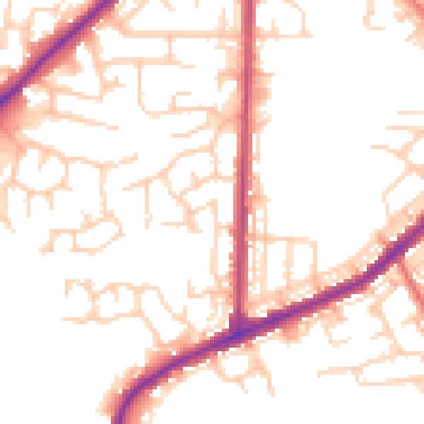 Daytime road noise heatmap for BL3 4TL