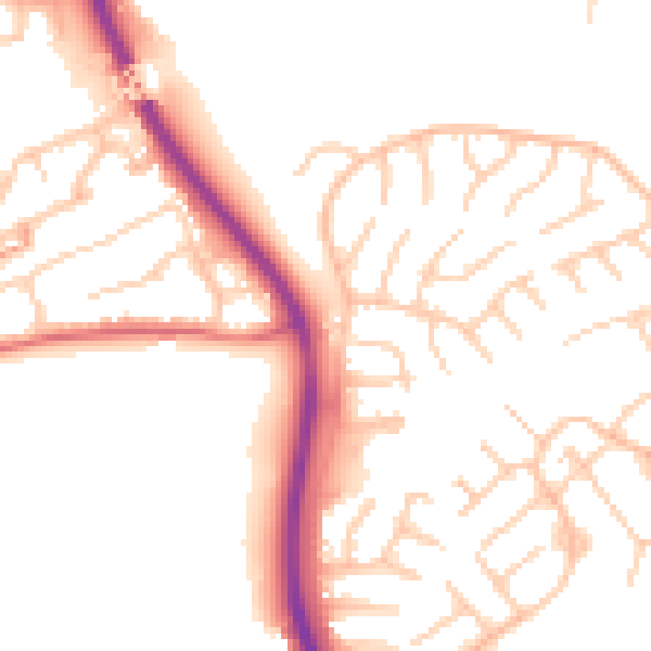 Daytime road noise heatmap for BL3 4XA