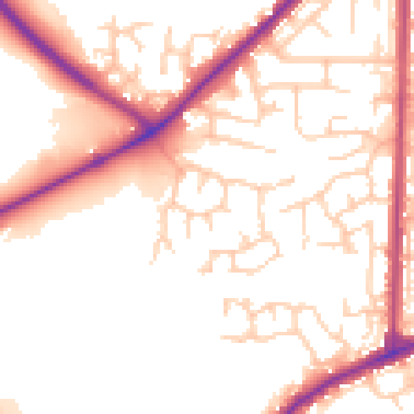 Daytime road noise heatmap for BL3 4XH