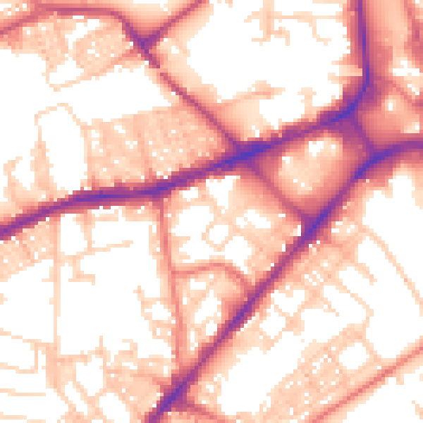 Daytime road noise heatmap for BL3 5AL