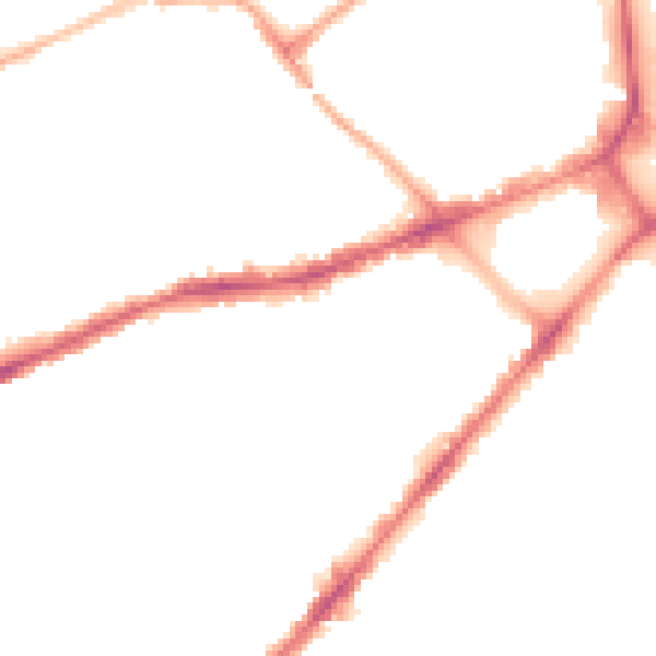Night-time road noise heatmap for BL3 5AY