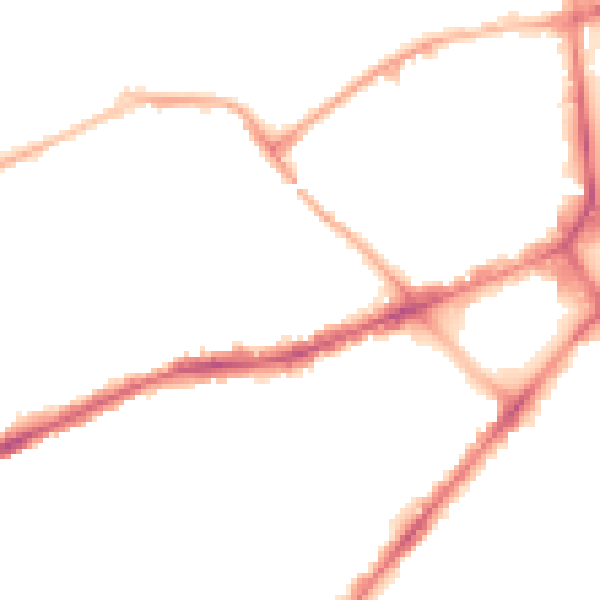 Night-time road noise heatmap for BL3 5DY