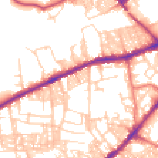 Daytime road noise heatmap for BL3 5JD