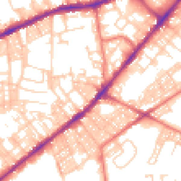 Daytime road noise heatmap for BL3 5LP