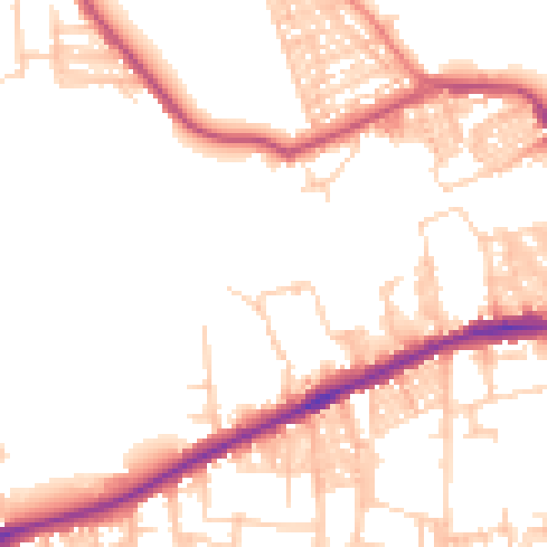 Daytime road noise heatmap for BL3 5NU