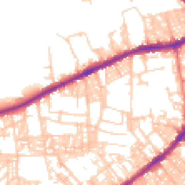 Daytime road noise heatmap for BL3 5PJ