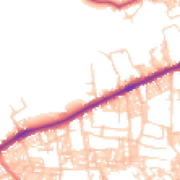 Daytime road noise heatmap for BL3 5QD