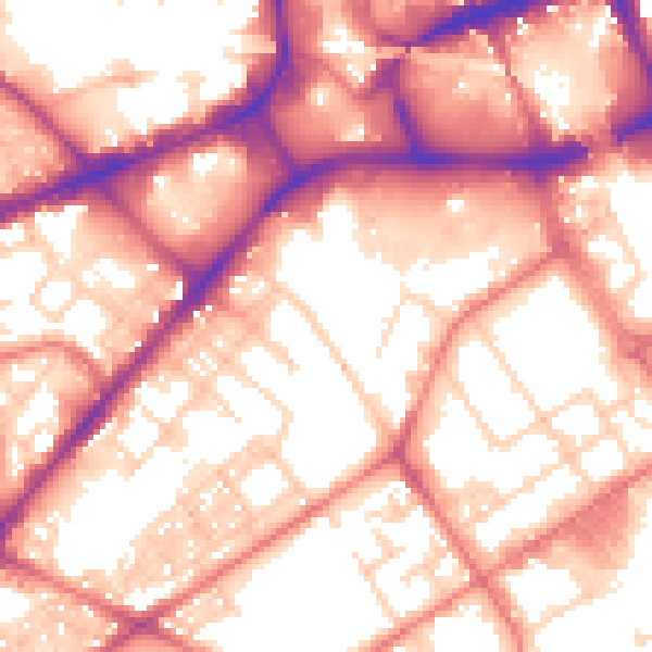 Daytime road noise heatmap for BL3 6AN