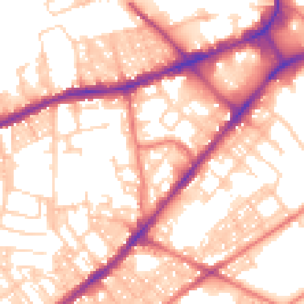 Daytime road noise heatmap for BL3 6JJ