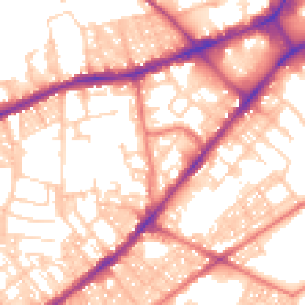 Daytime road noise heatmap for BL3 6JL