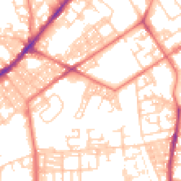 Daytime road noise heatmap for BL3 6PE
