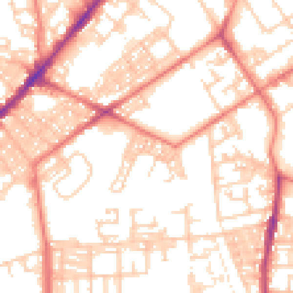 Daytime road noise heatmap for BL3 6PU
