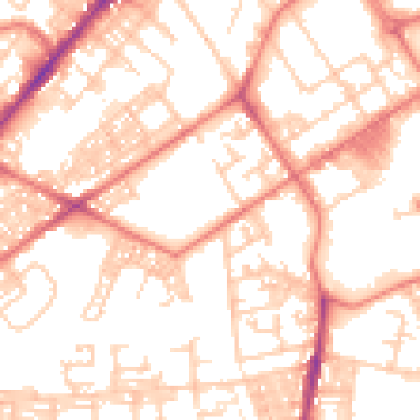 Daytime road noise heatmap for BL3 6RB