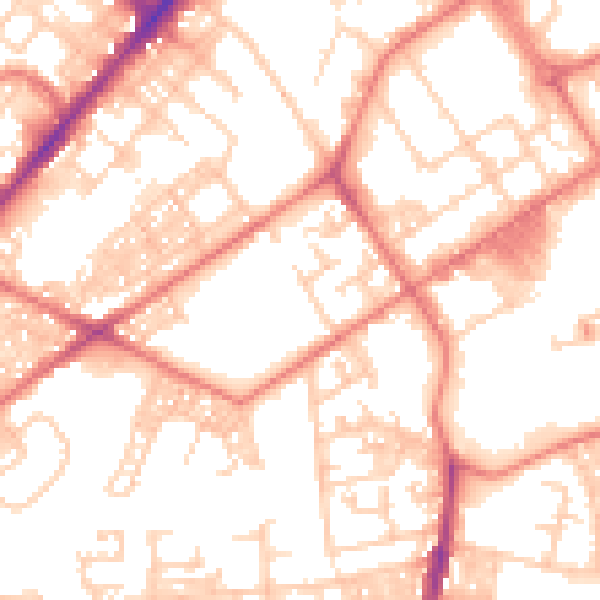 Daytime road noise heatmap for BL3 6RH