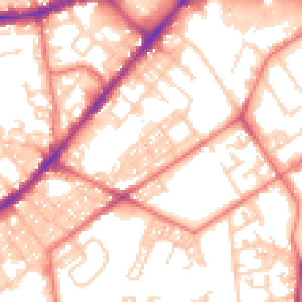 Daytime road noise heatmap for BL3 6SD