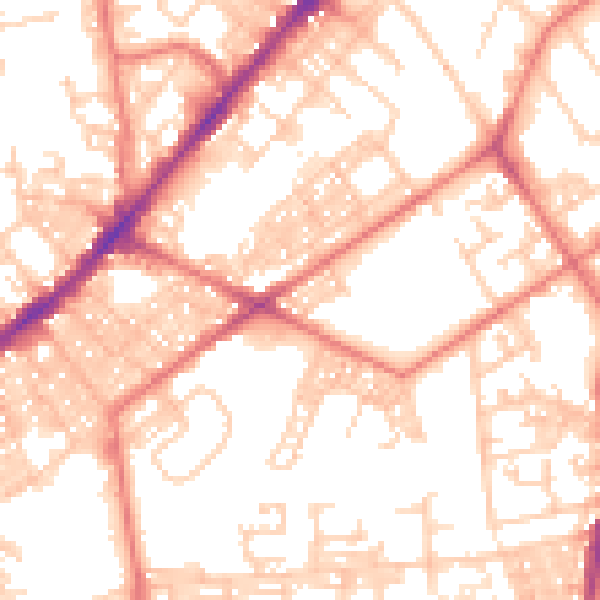 Daytime road noise heatmap for BL3 6SP