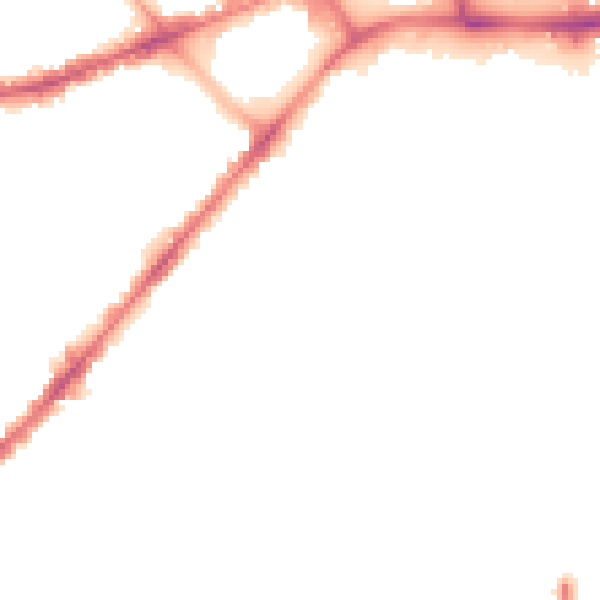 Night-time road noise heatmap for BL3 6SQ