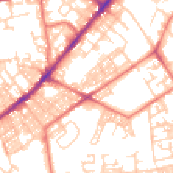 Daytime road noise heatmap for BL3 6UL
