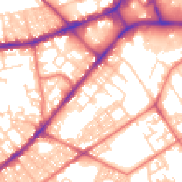 Daytime road noise heatmap for BL3 6XE