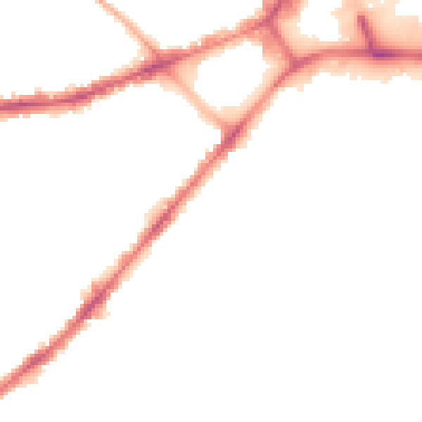 Night-time road noise heatmap for BL3 6XE