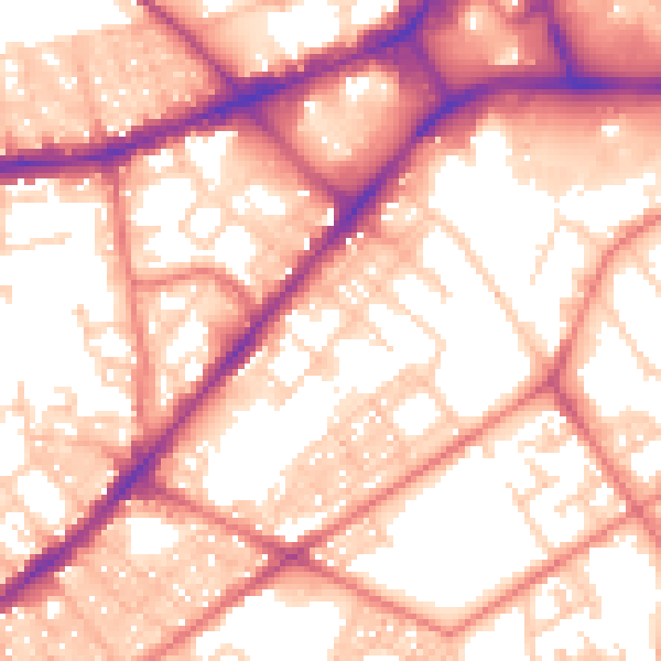 Daytime road noise heatmap for BL3 6XF