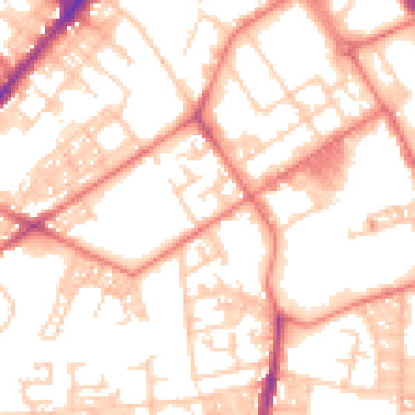 Daytime road noise heatmap for BL3 6YB