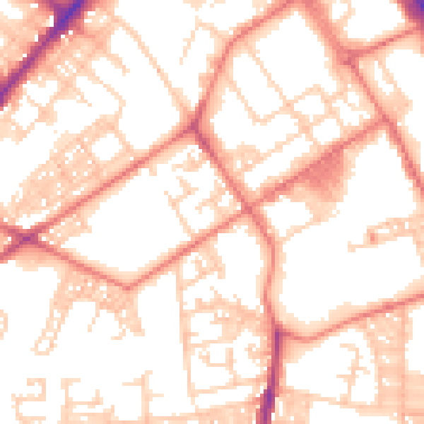 Daytime road noise heatmap for BL3 6YD