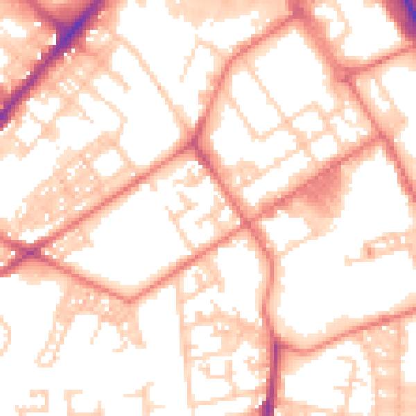 Daytime road noise heatmap for BL3 6YE