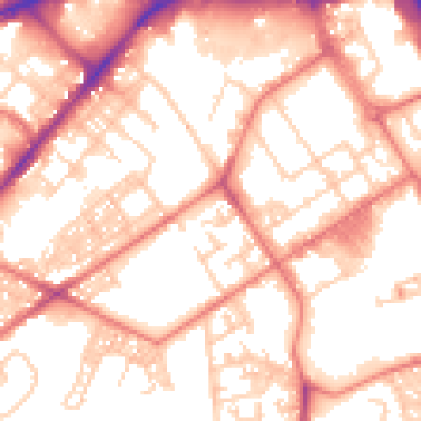Daytime road noise heatmap for BL3 6YL