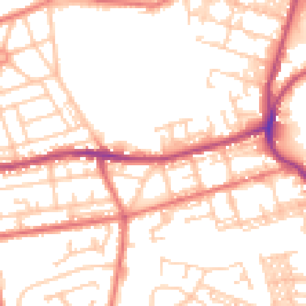 Daytime road noise heatmap for BL4 0AA