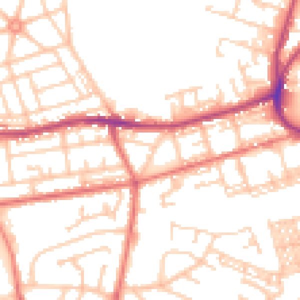 Daytime road noise heatmap for BL4 0AB