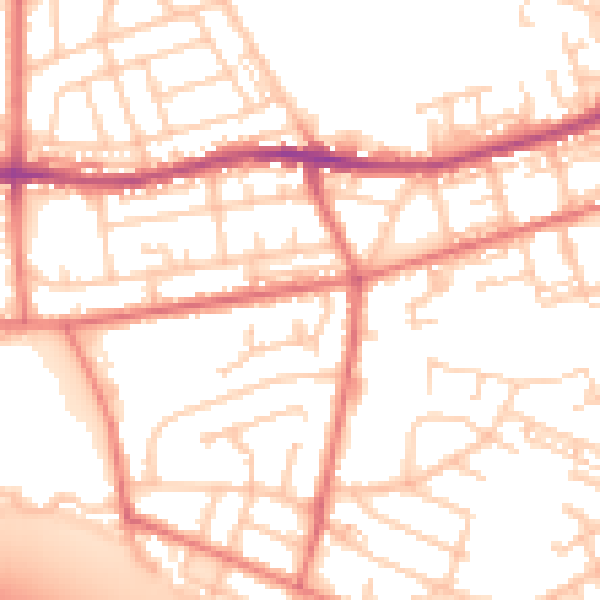 Daytime road noise heatmap for BL4 0AE
