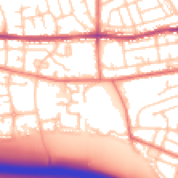 Daytime road noise heatmap for BL4 0AF