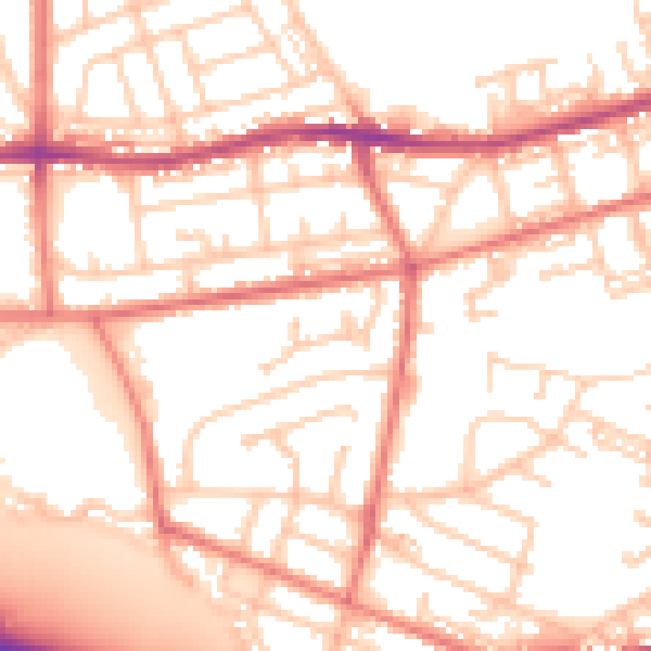 Daytime road noise heatmap for BL4 0AG