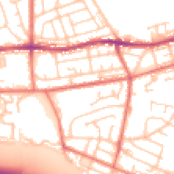 Daytime road noise heatmap for BL4 0AH