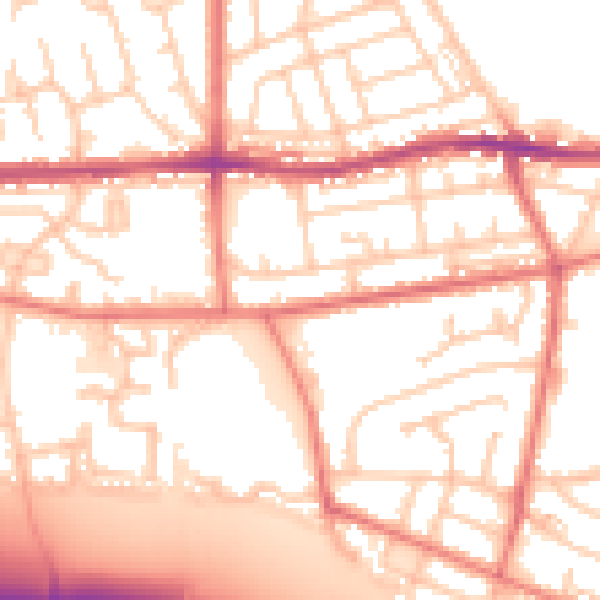 Daytime road noise heatmap for BL4 0AJ
