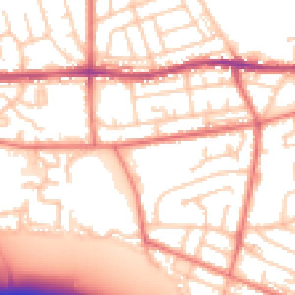 Daytime road noise heatmap for BL4 0AL