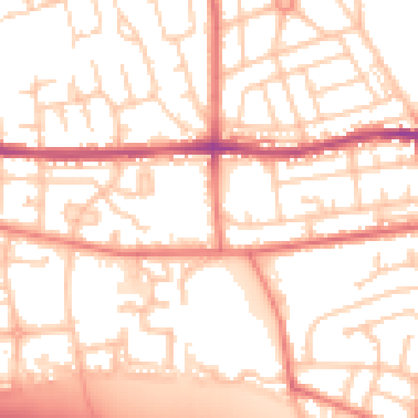 Daytime road noise heatmap for BL4 0AP