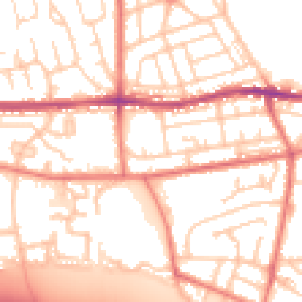 Daytime road noise heatmap for BL4 0AR