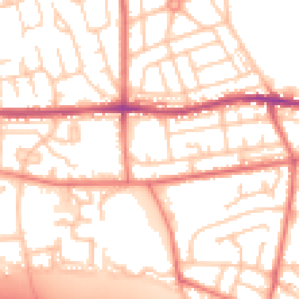 Daytime road noise heatmap for BL4 0AS