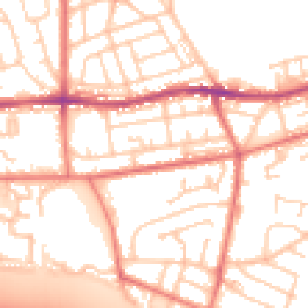 Daytime road noise heatmap for BL4 0AU