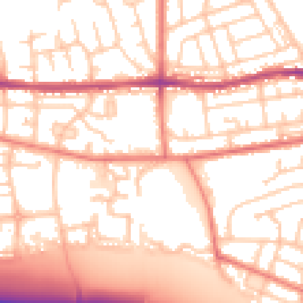Daytime road noise heatmap for BL4 0AW