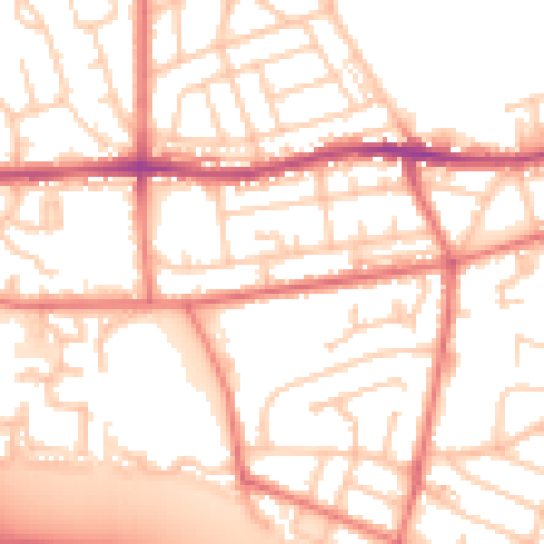 Daytime road noise heatmap for BL4 0AX