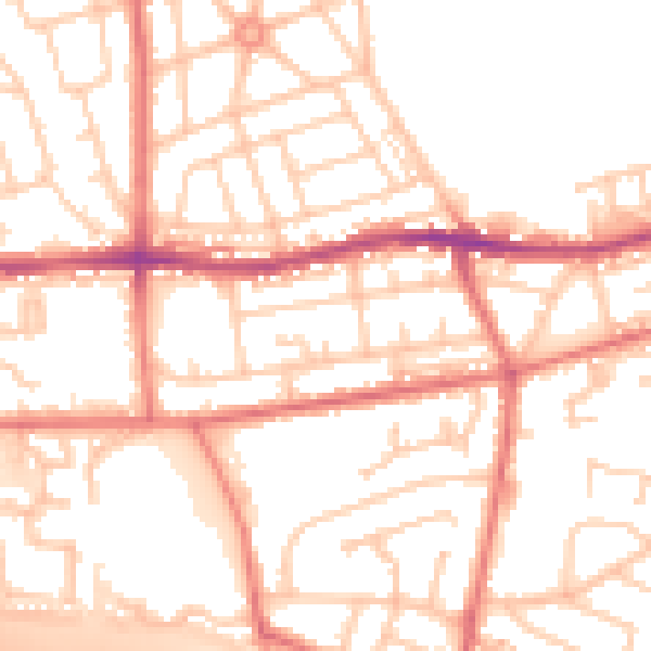 Daytime road noise heatmap for BL4 0AY