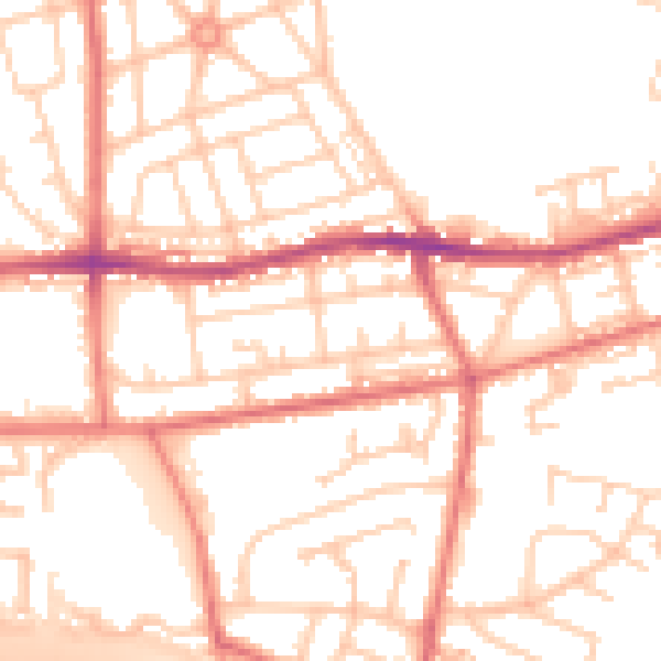 Daytime road noise heatmap for BL4 0AZ