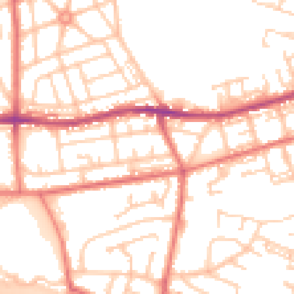 Daytime road noise heatmap for BL4 0BE