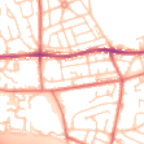 Daytime road noise heatmap for BL4 0BF
