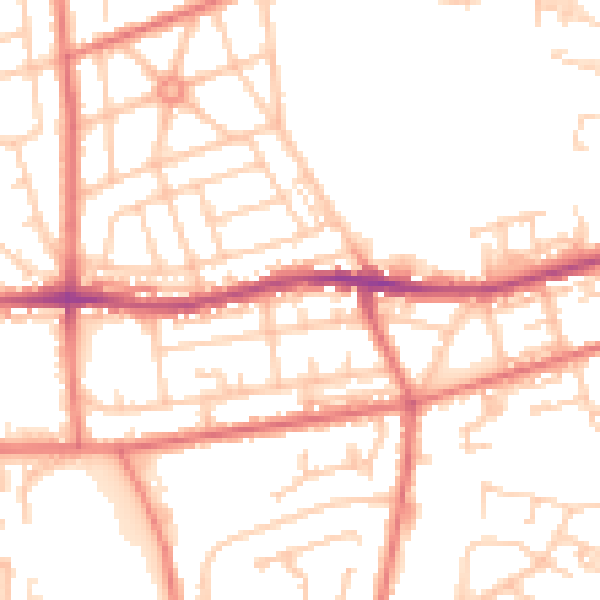 Daytime road noise heatmap for BL4 0BL